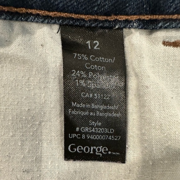 🎄George  Jean Shorts Bermuda Style Dark Wash Size 12 - Picture 7 of 8